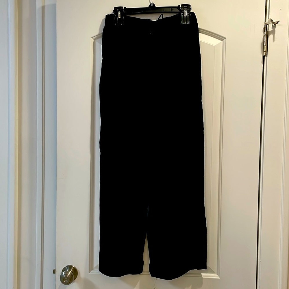 Rich black velvet wide legged vintage slacks.